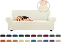 Stretch Sofa Cover Slipcover ，Couch Covers for 3 Cushion Couch Sofa pet Friendly (78"-94") Furniture Protector Sofa with Elastic Bottom for Kids,Dog, Jacquard Small Checked(Large,Black)