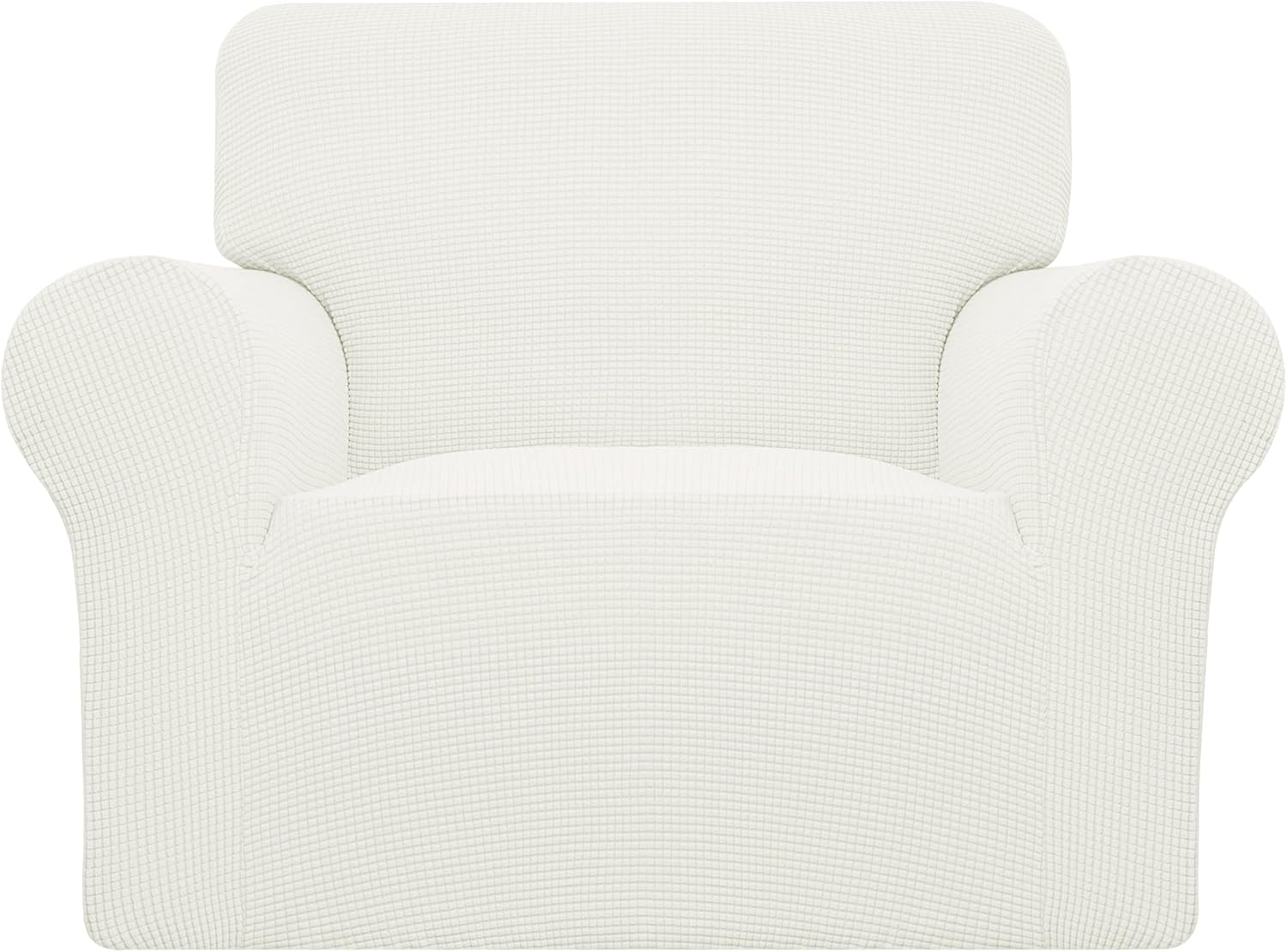 Stretch Sofa Slipcover 1-Piece Sofa Cover Furniture Protector Couch Soft with Elastic Bottom for Kids, Polyester Spandex Jacquard Fabric Small Checks (Sofa, Dark Gray)
