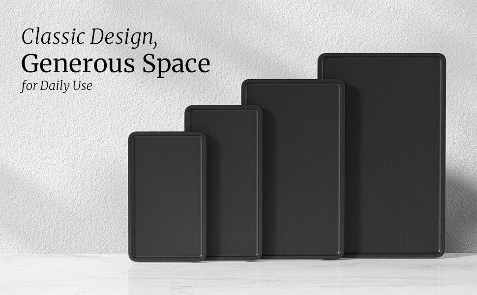 Bamboo Serving Tray,9.8x5.9 Inch Decorative Trays Platter for Coffee Table,Living Room,Bar,Party,Mini Charcuterie Boards Cheese Board,Home Decor（Black）