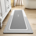 Mat-Bathroom Mat Rug Non Slip Super Absorbent Stain Resistant Quick Dry Thin Bath Rug-Bath Mats for Bathroom Floor Bathtub Vanity-Bathmat Bath Rug Easy Care-17"x27" Grey