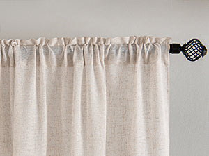 Natural White Linen Curtains 84 Inch Long for Bedroom Living Room, Soft Thick Linen Textured Window Drapes Semi Sheer Light Filtering Rod Pocket Back Tab Neutral Farmhouse Cream Ivory 2 Panels
